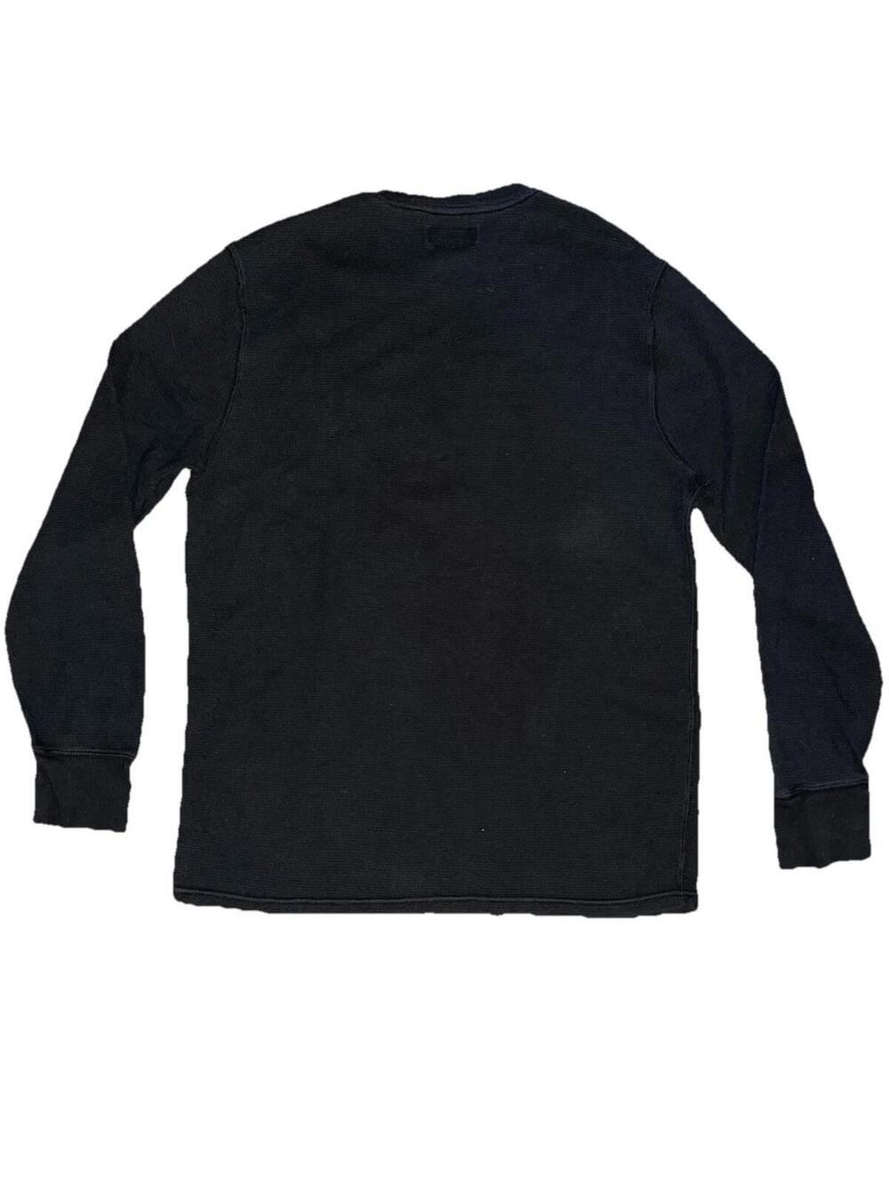 Polo Ralph Lauren mens black thermal Shirt Large Pony Logo Waffle Knit - Picture 6 of 6